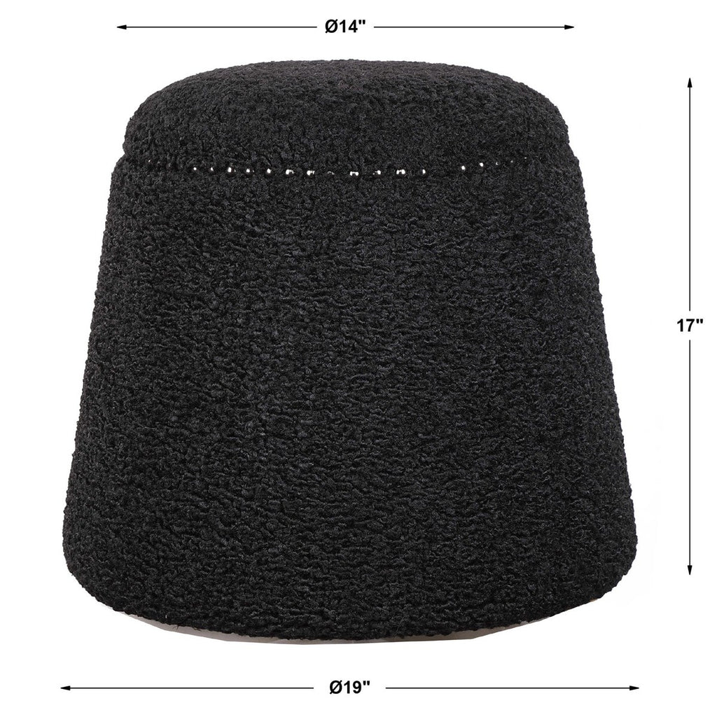Gumdrop Black Ottoman - Bombay Mercantile