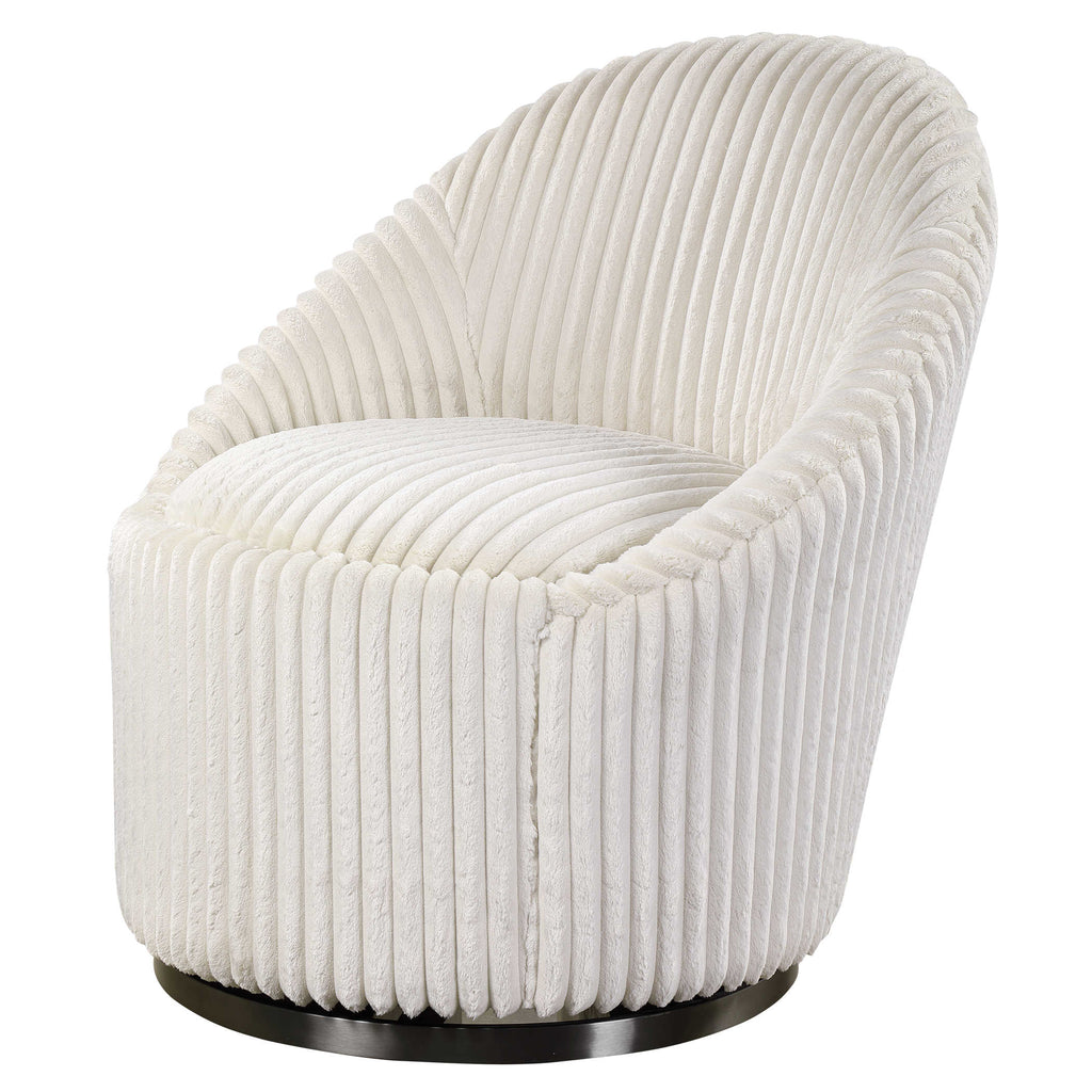 Crue White Swivel Chair - Bombay Mercantile