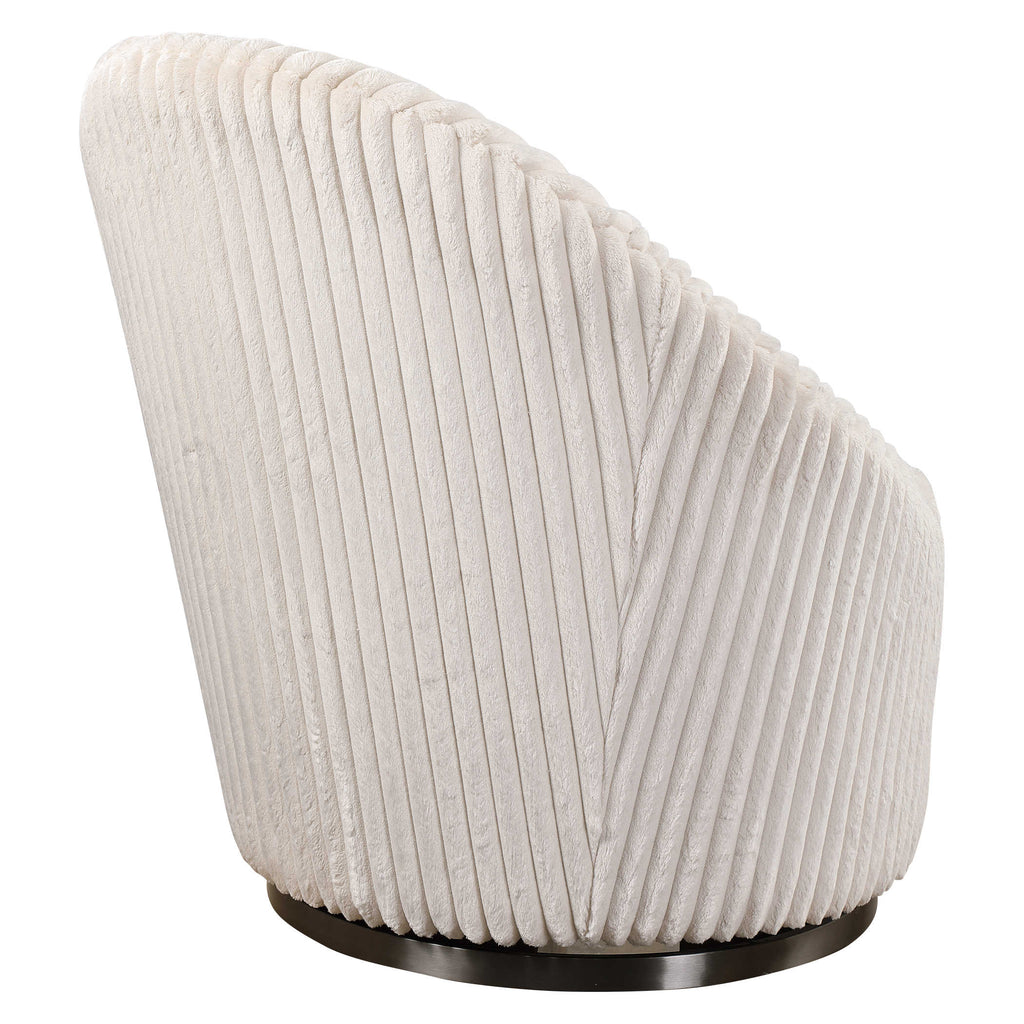 Crue White Swivel Chair - Bombay Mercantile