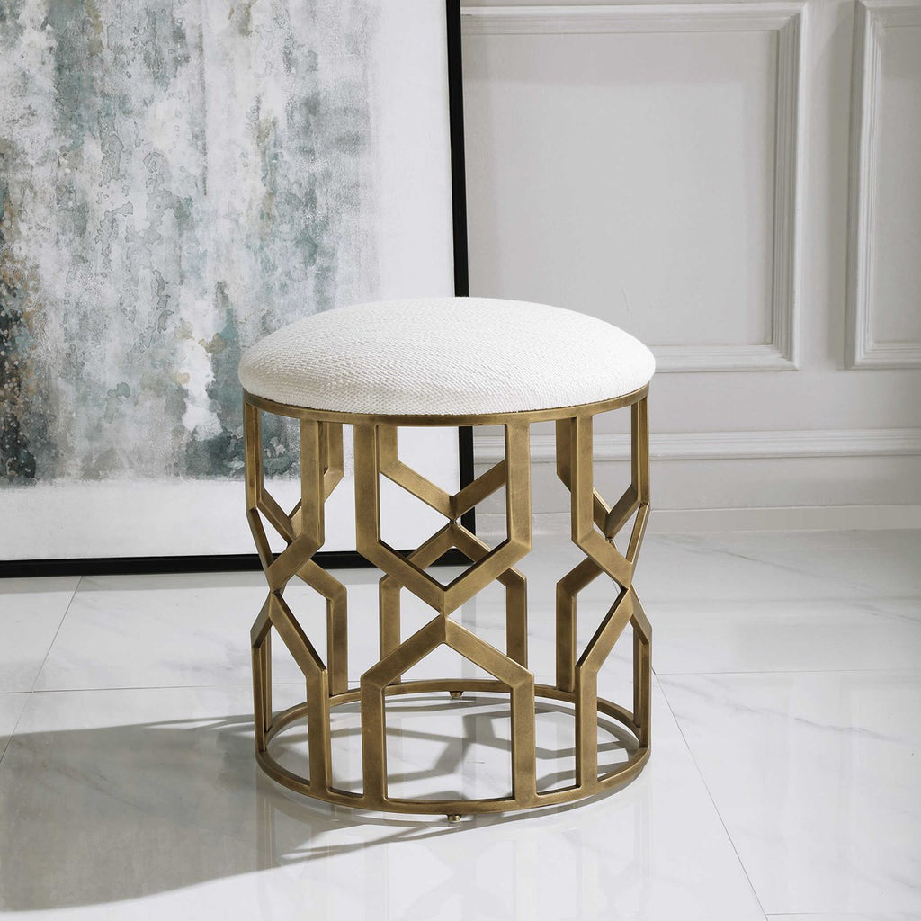 Trellis Geometric Accent Stool - Bombay Mercantile