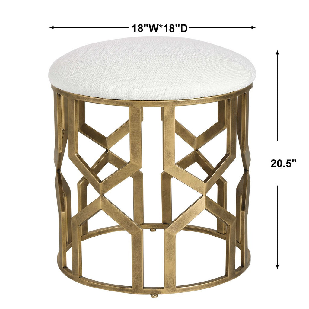 Trellis Geometric Accent Stool - Bombay Mercantile