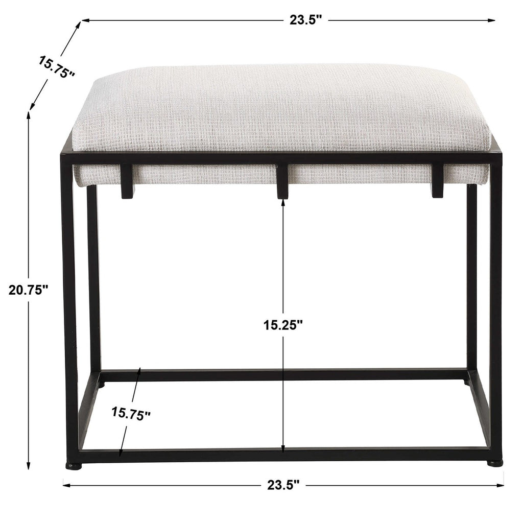 Paradox White Small Bench - Bombay Mercantile