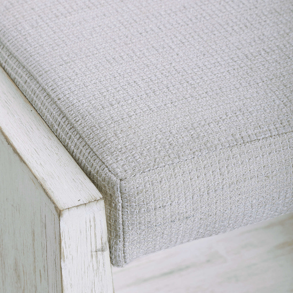 Cabana White Small Bench - Bombay Mercantile