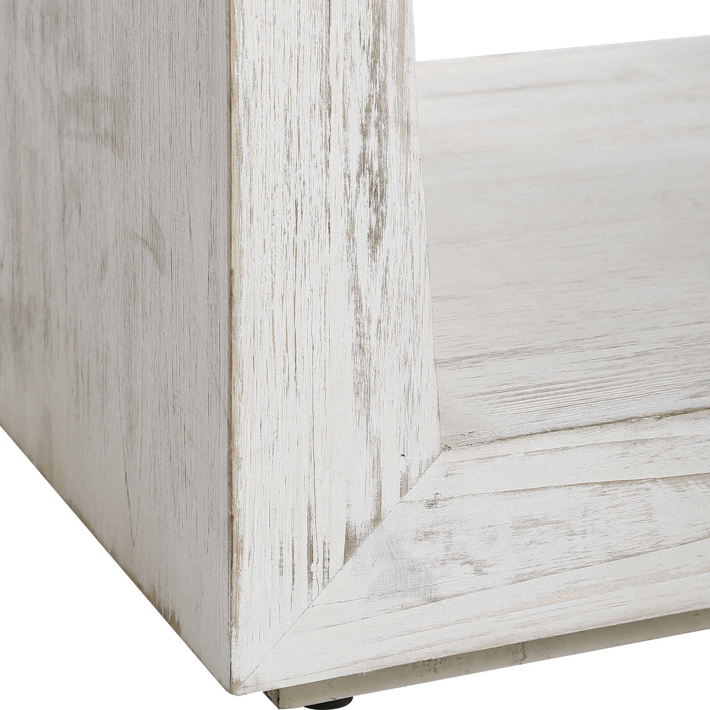 Cabana White Small Bench - Bombay Mercantile