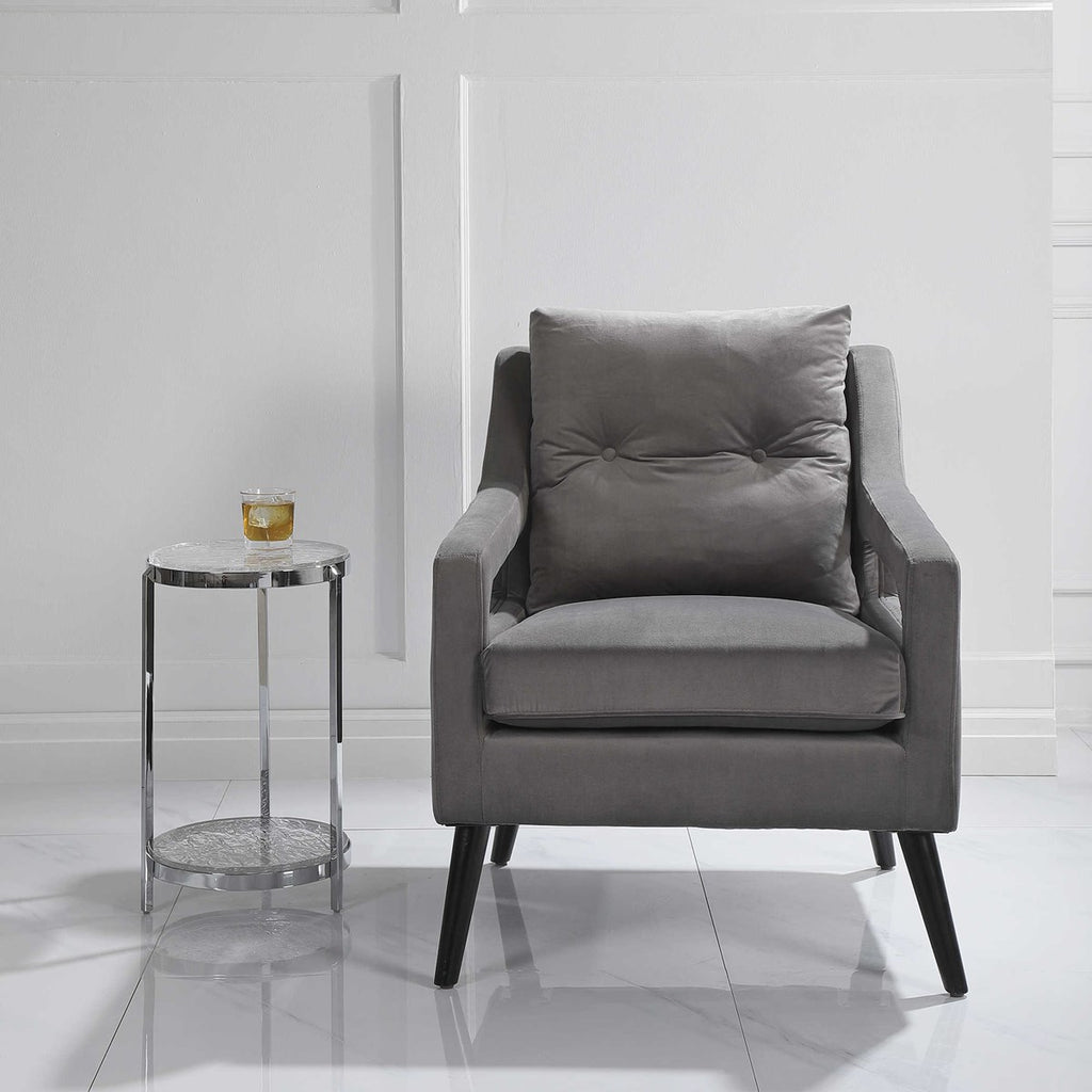 O'Brien Gray Armchair - Bombay Mercantile