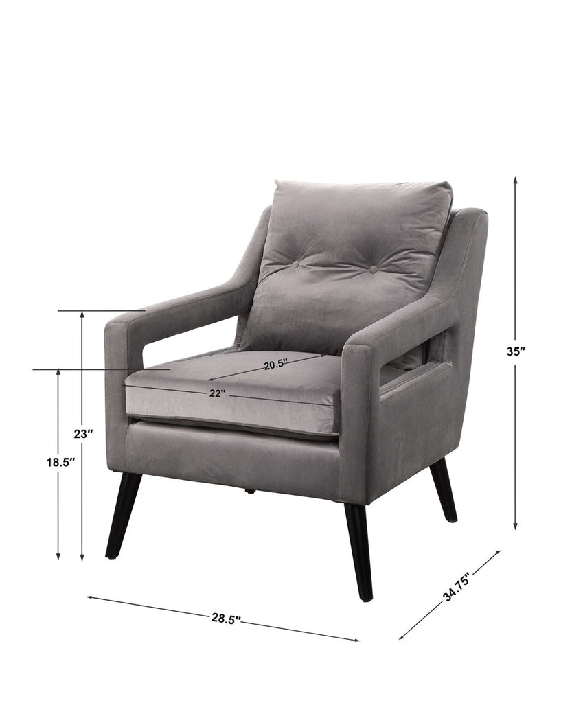 O'Brien Gray Armchair - Bombay Mercantile