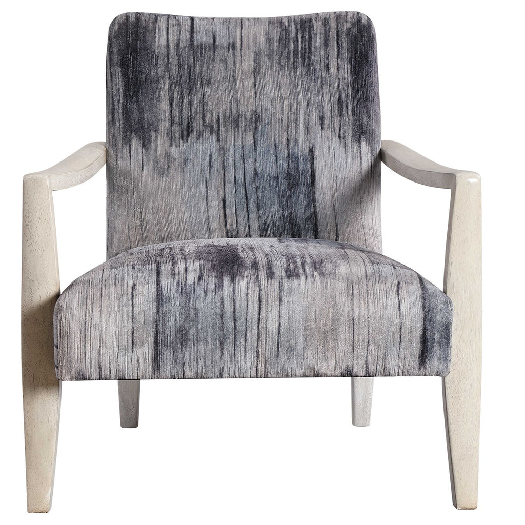 Watercolor Gray Chenille Accent Chair - Bombay Mercantile