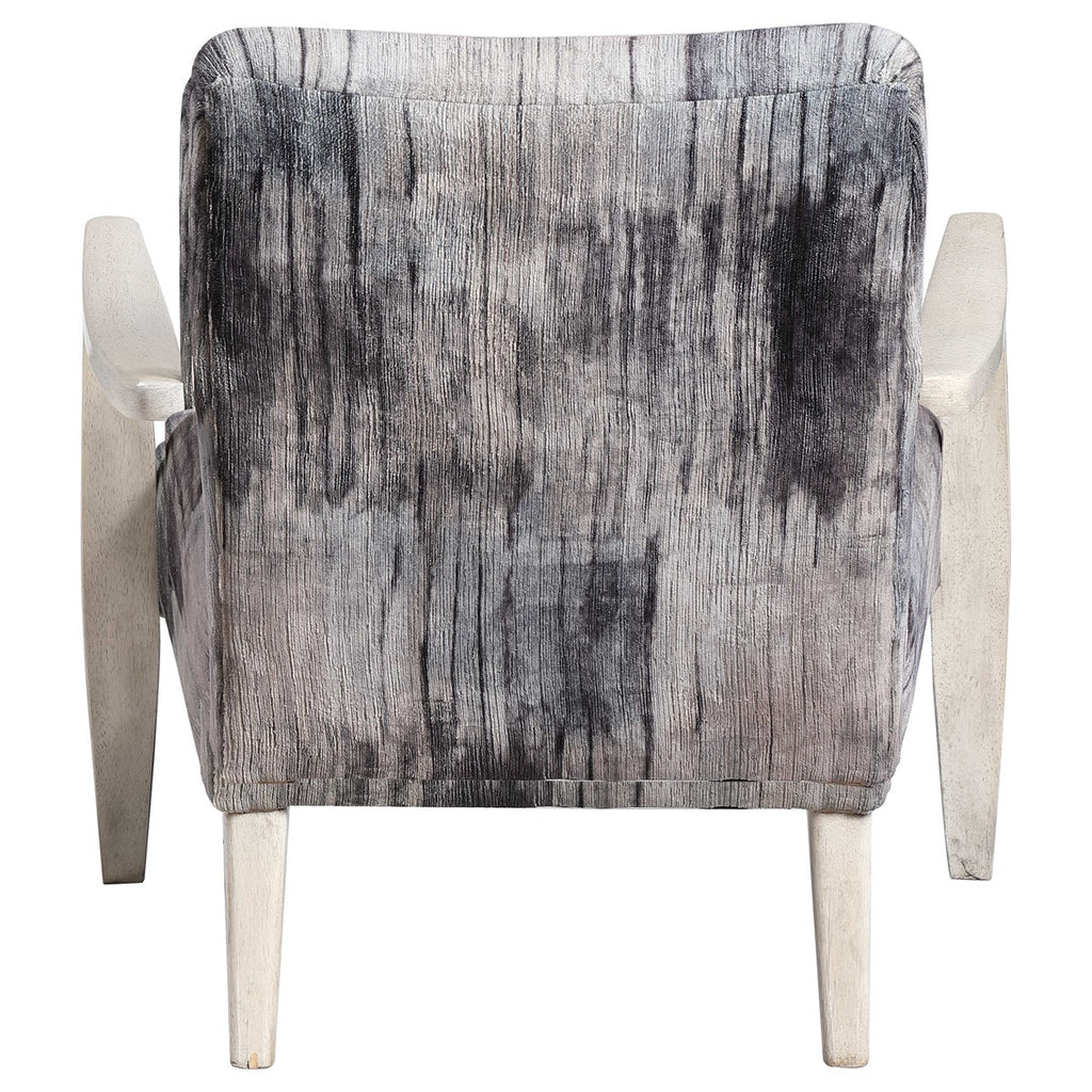 Watercolor Gray Chenille Accent Chair - Bombay Mercantile