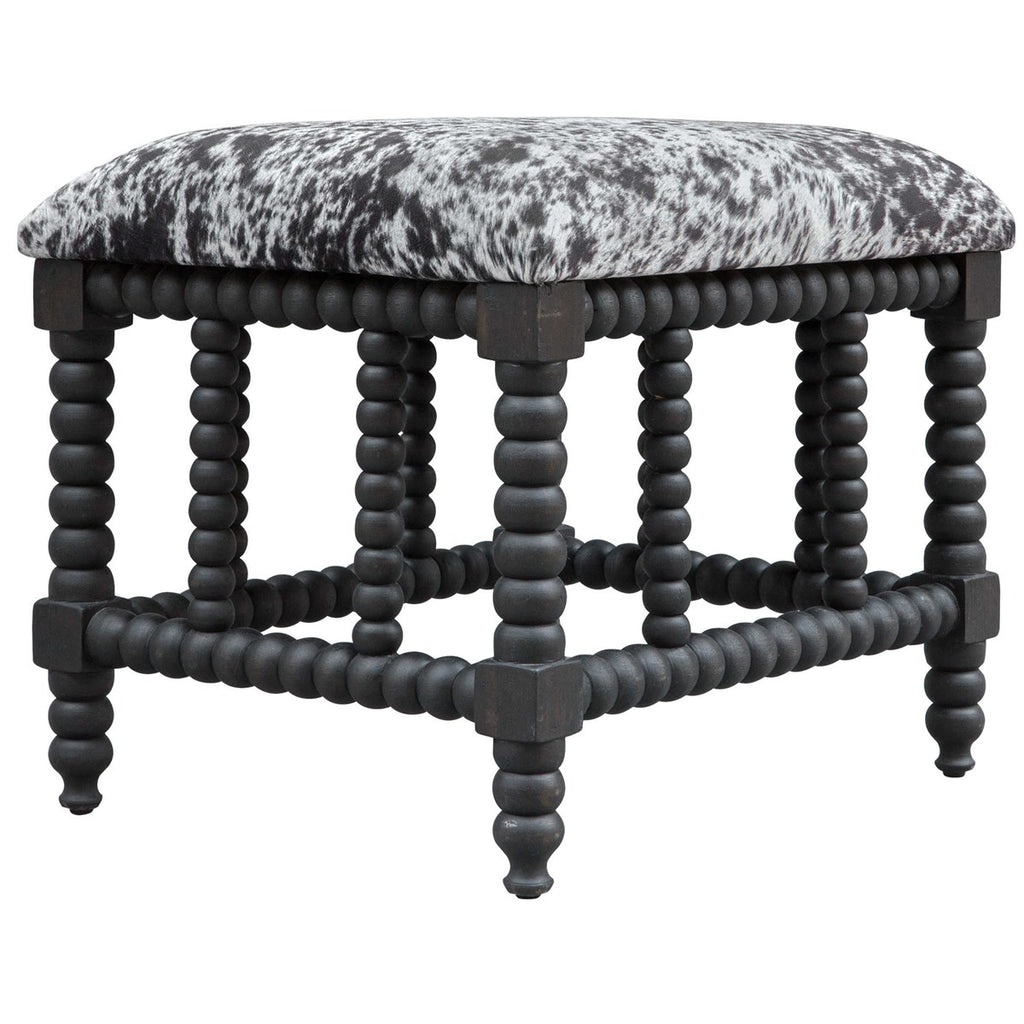 Rancho Faux Cow Hide Small Bench - Bombay Mercantile