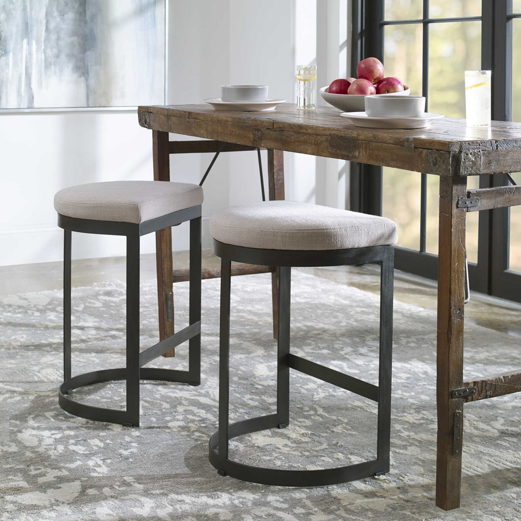 Ivanna Black Iron Counter Stool - Bombay Mercantile