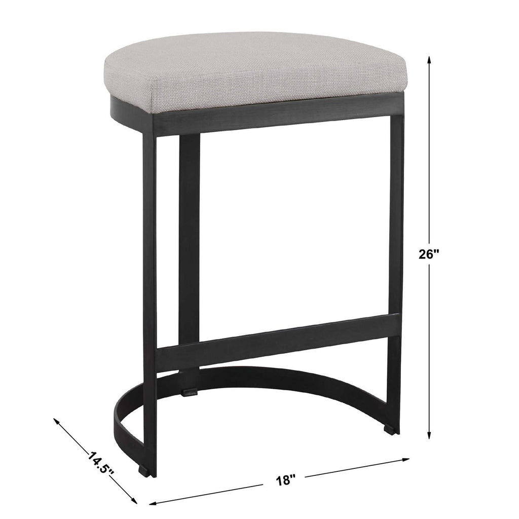 Ivanna Black Iron Counter Stool - Bombay Mercantile