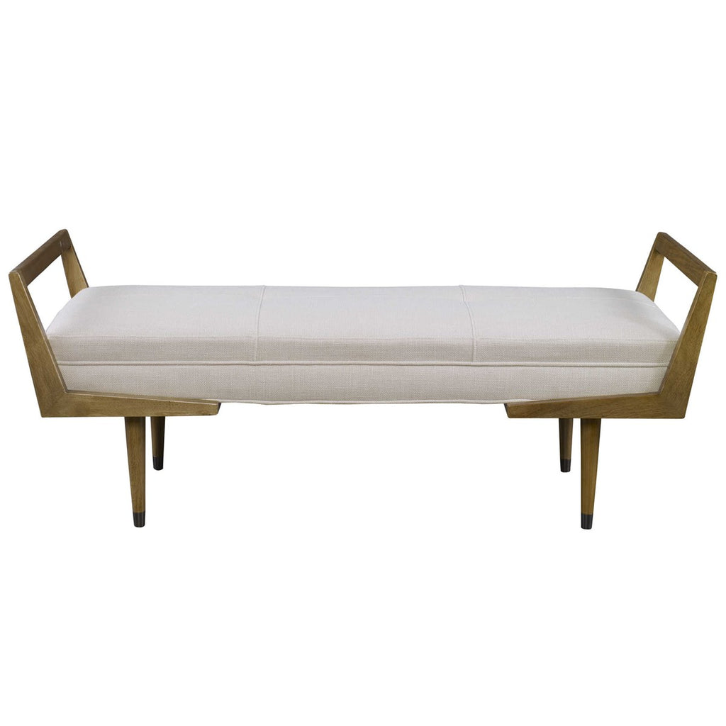 Waylon Modern Ivory Bench - Bombay Mercantile