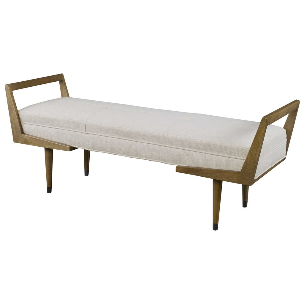 Waylon Modern Ivory Bench - Bombay Mercantile