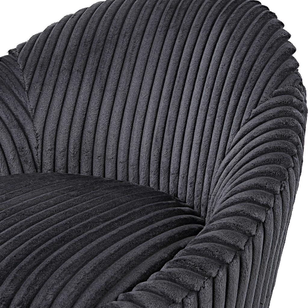 Crue Gray Fabric Swivel Chair - Bombay Mercantile