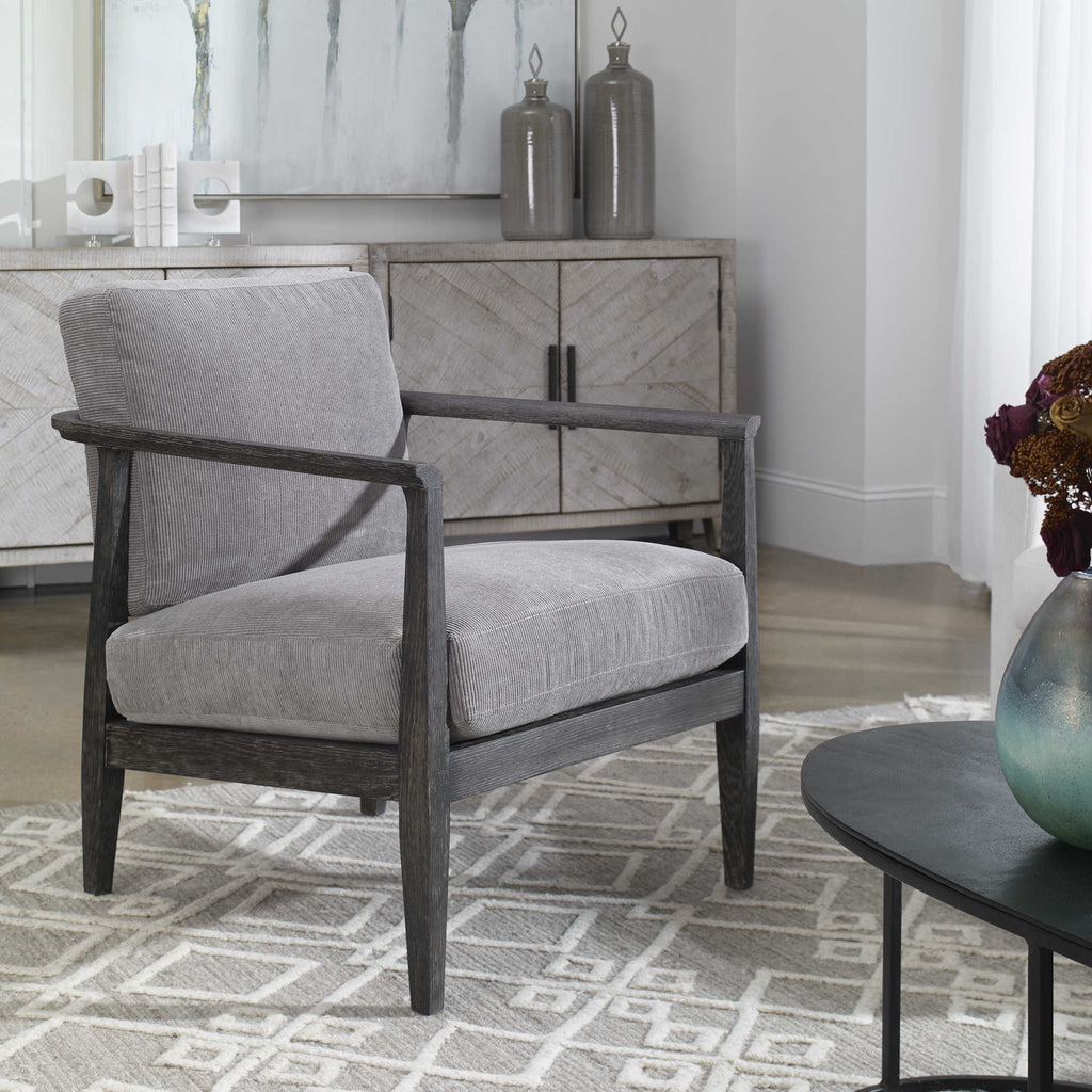 Brunei Modern Gray Accent Chair - Bombay Mercantile