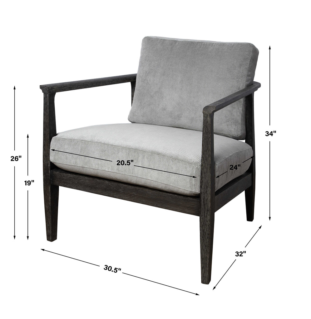 Brunei Modern Gray Accent Chair - Bombay Mercantile