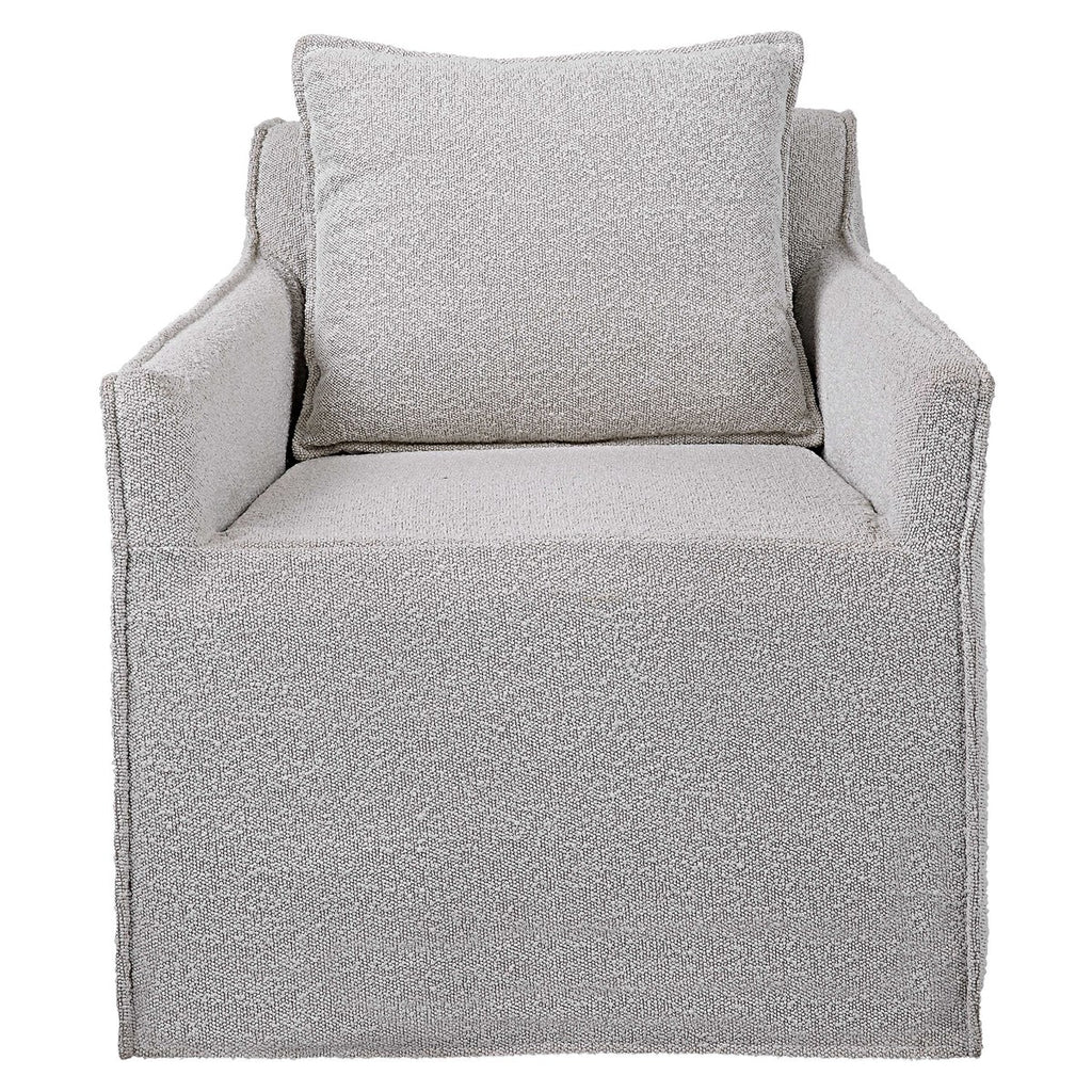 Welland Gray Swivel Chair - Bombay Mercantile