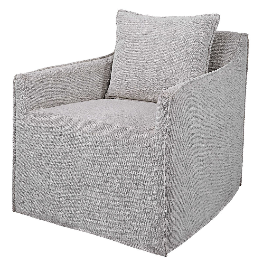 Welland Gray Swivel Chair - Bombay Mercantile