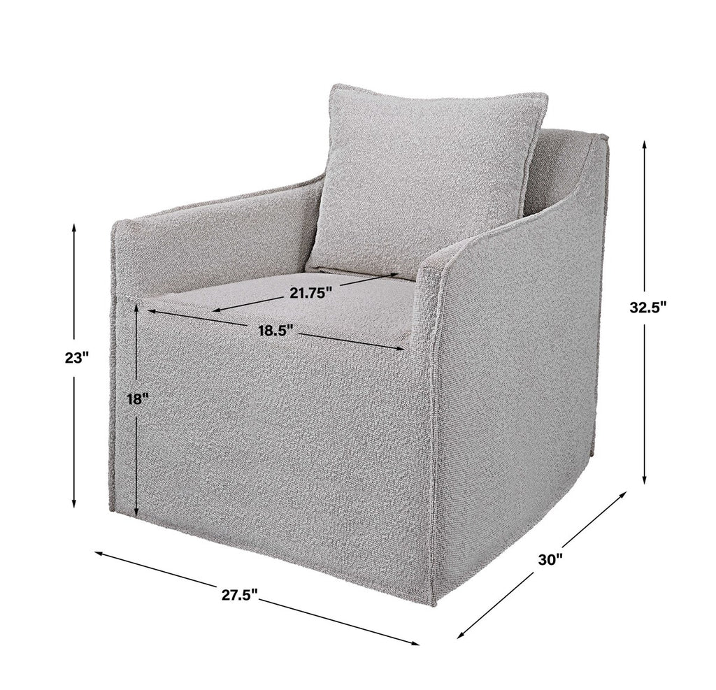 Welland Gray Swivel Chair - Bombay Mercantile