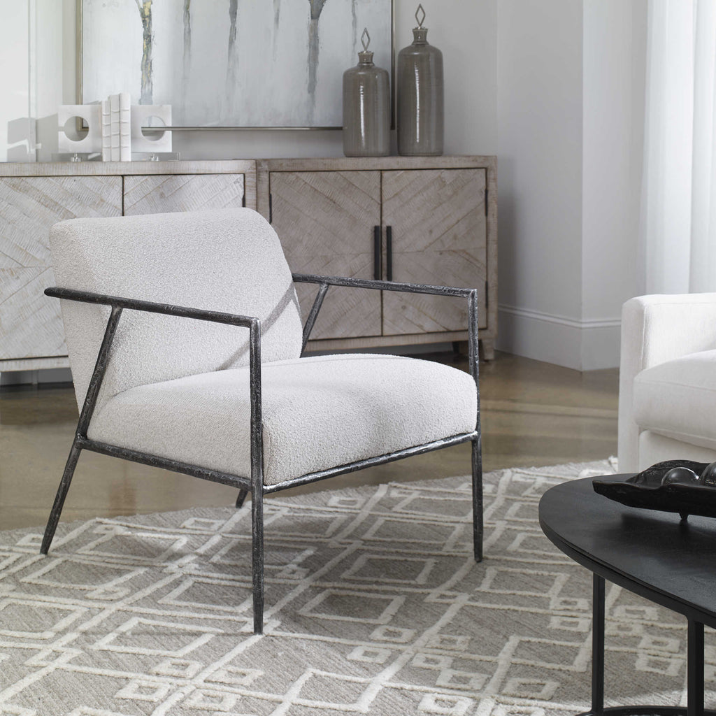 Brisbane Light Gray Accent Chair - Bombay Mercantile