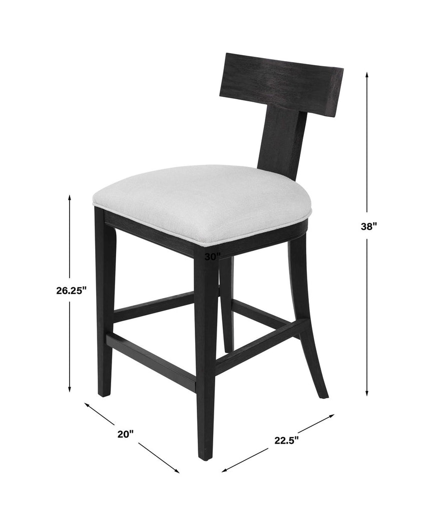 Idris Modern Wood Counter Stool - Bombay Mercantile