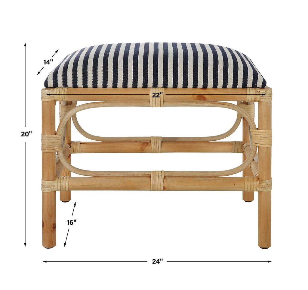 Laguna Small Striped Bench - Bombay Mercantile