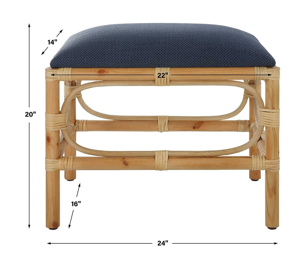 Laguna Small Navy Bench - Bombay Mercantile