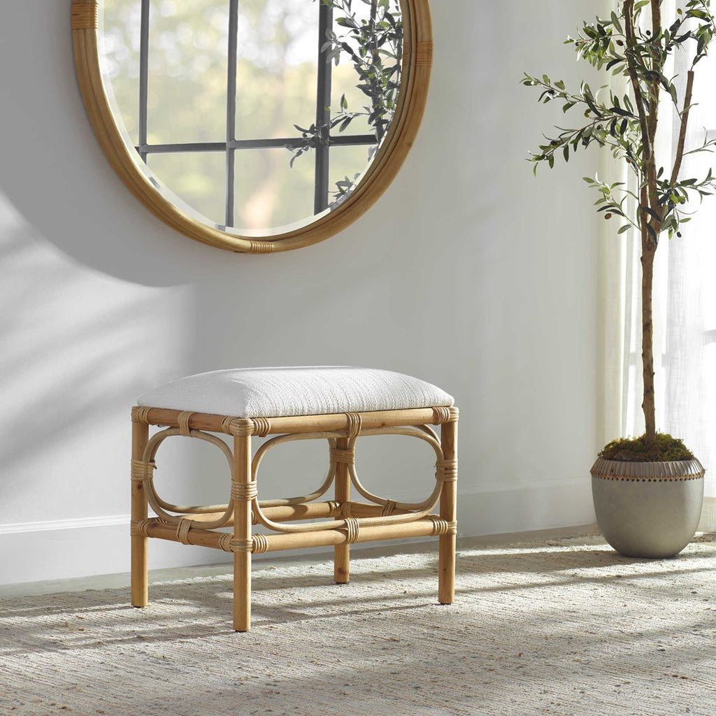 Laguna Small White Bench - Bombay Mercantile