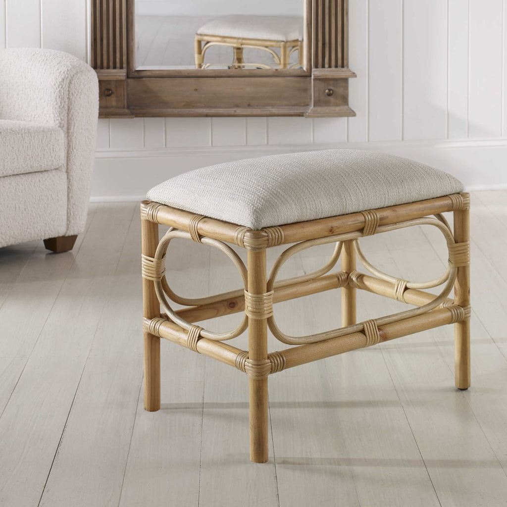 Laguna Small White Bench - Bombay Mercantile