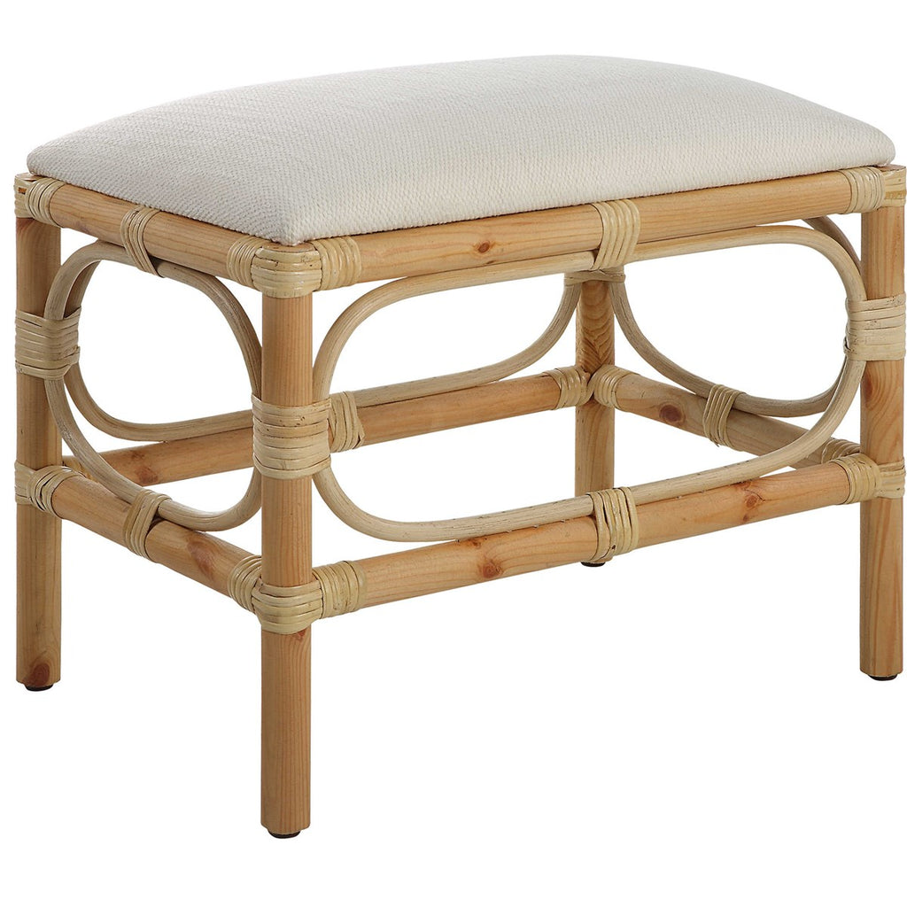 Laguna Small White Bench - Bombay Mercantile