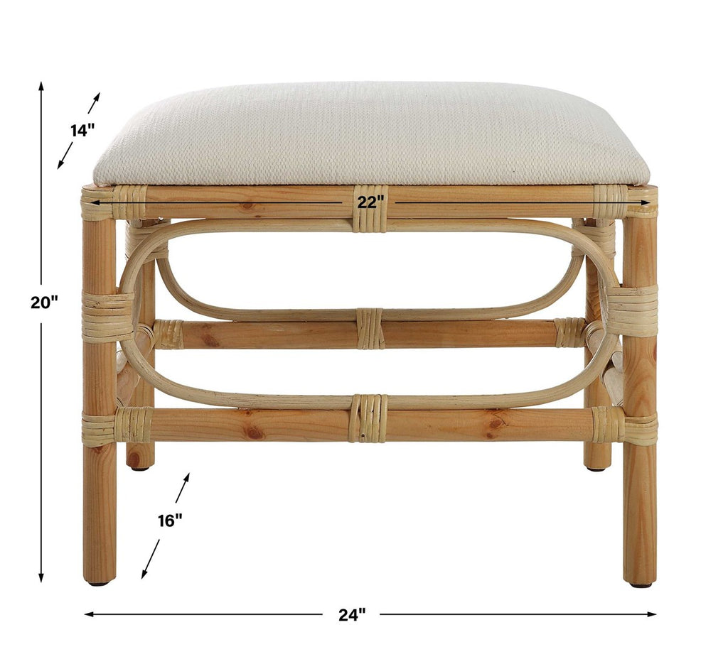 Laguna Small White Bench - Bombay Mercantile