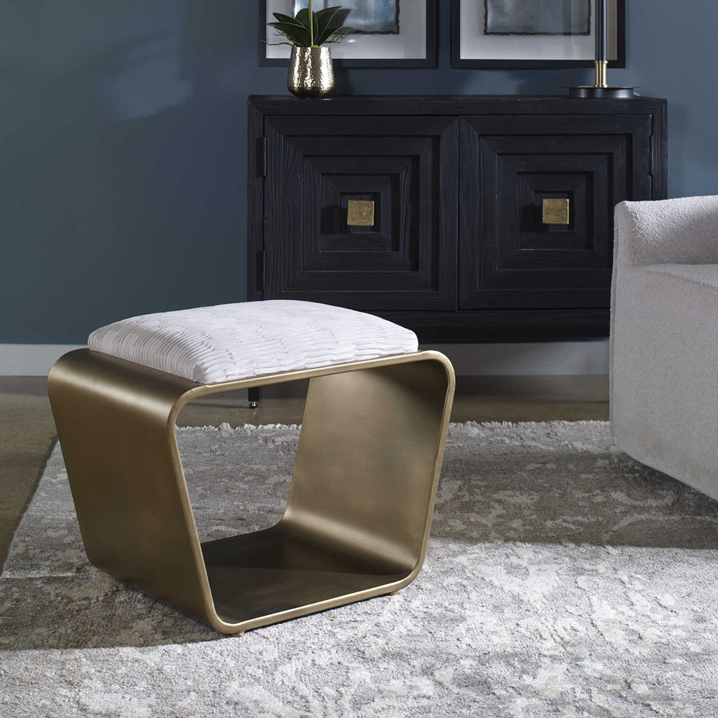 Hoop Small Gold Bench - Bombay Mercantile