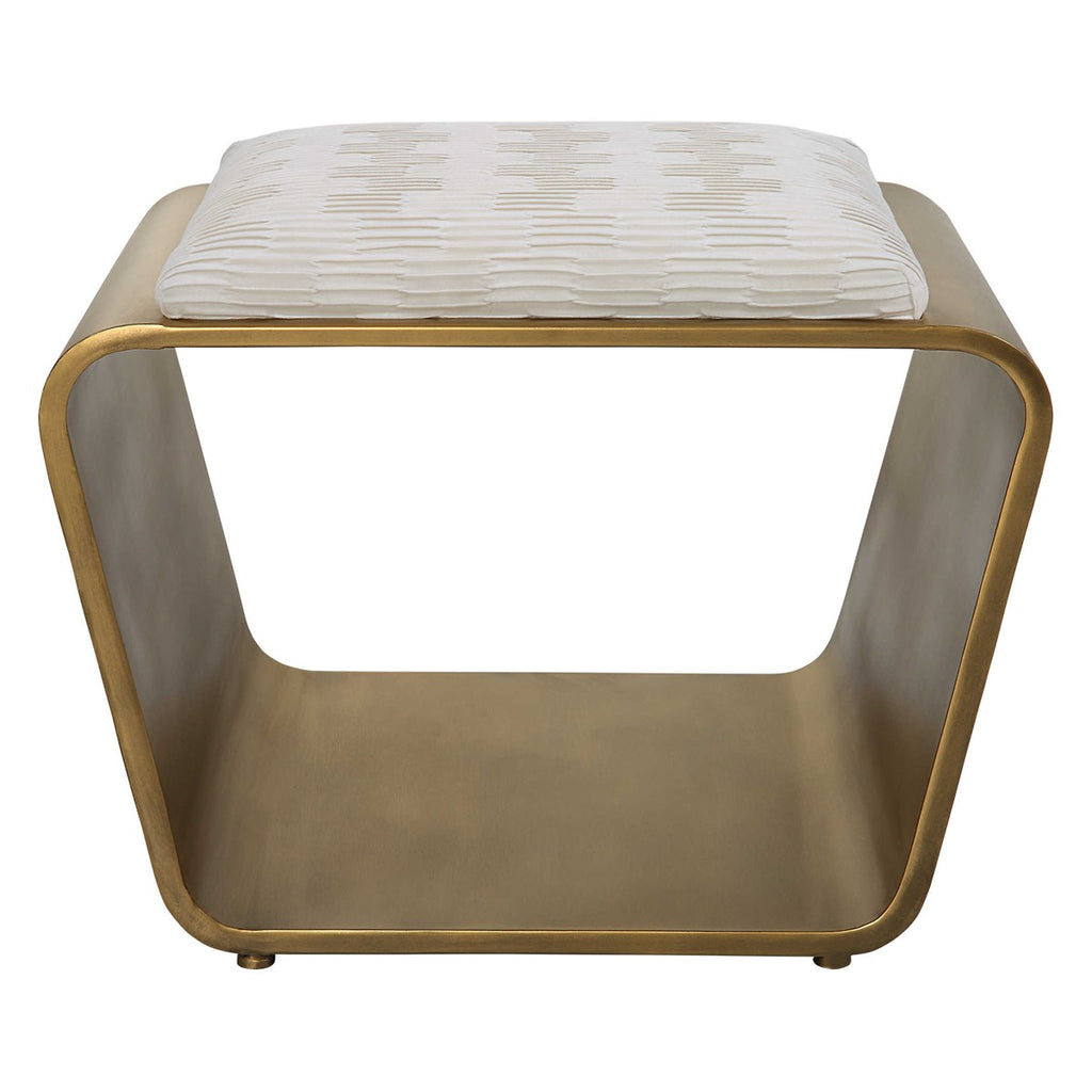 Hoop Small Gold Bench - Bombay Mercantile