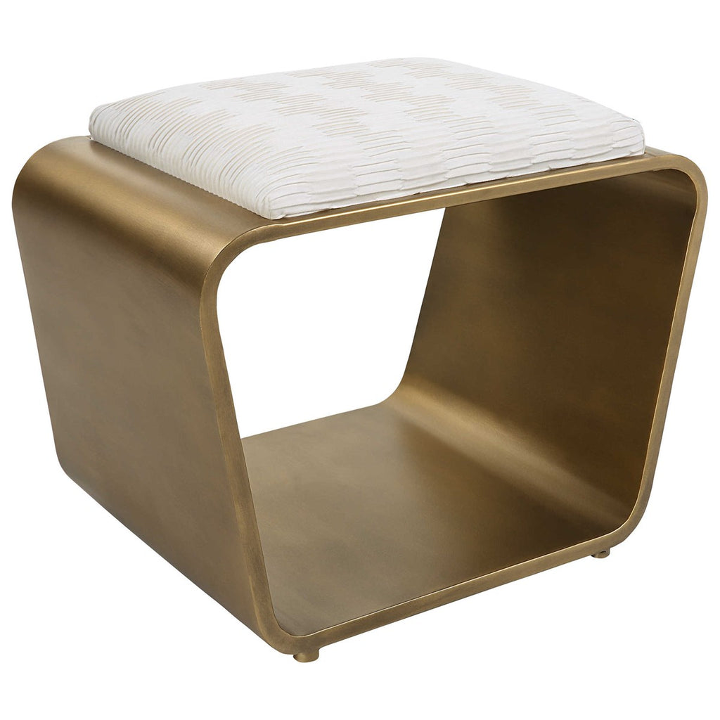 Hoop Small Gold Bench - Bombay Mercantile