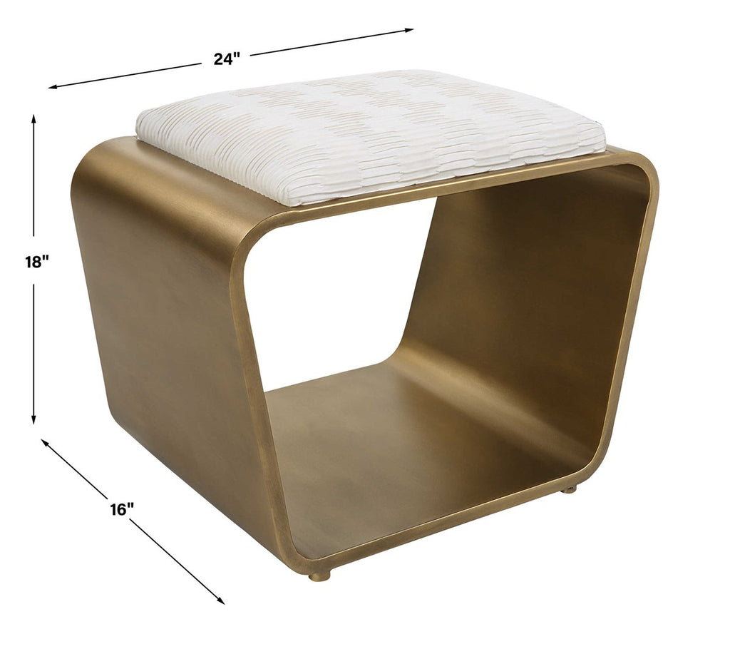 Hoop Small Gold Bench - Bombay Mercantile