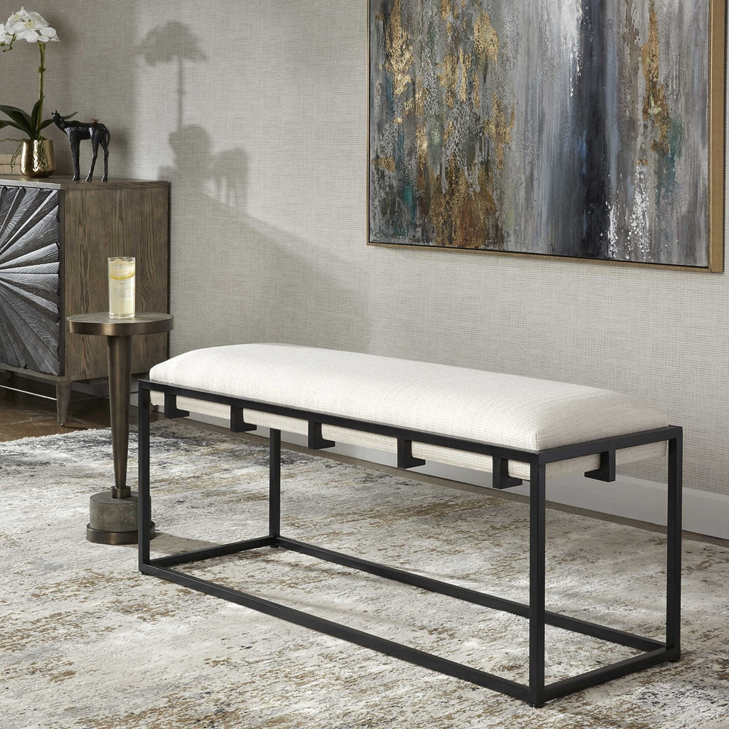 Paradox Iron & Fabric Bench - Bombay Mercantile