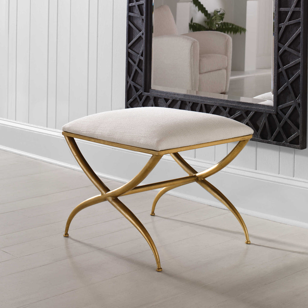 Crossing Small White Bench - Bombay Mercantile
