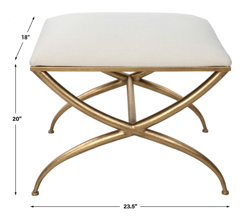 Crossing Small White Bench - Bombay Mercantile