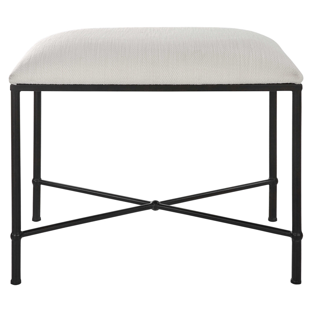 Avenham Small Black Framed Bench - Bombay Mercantile