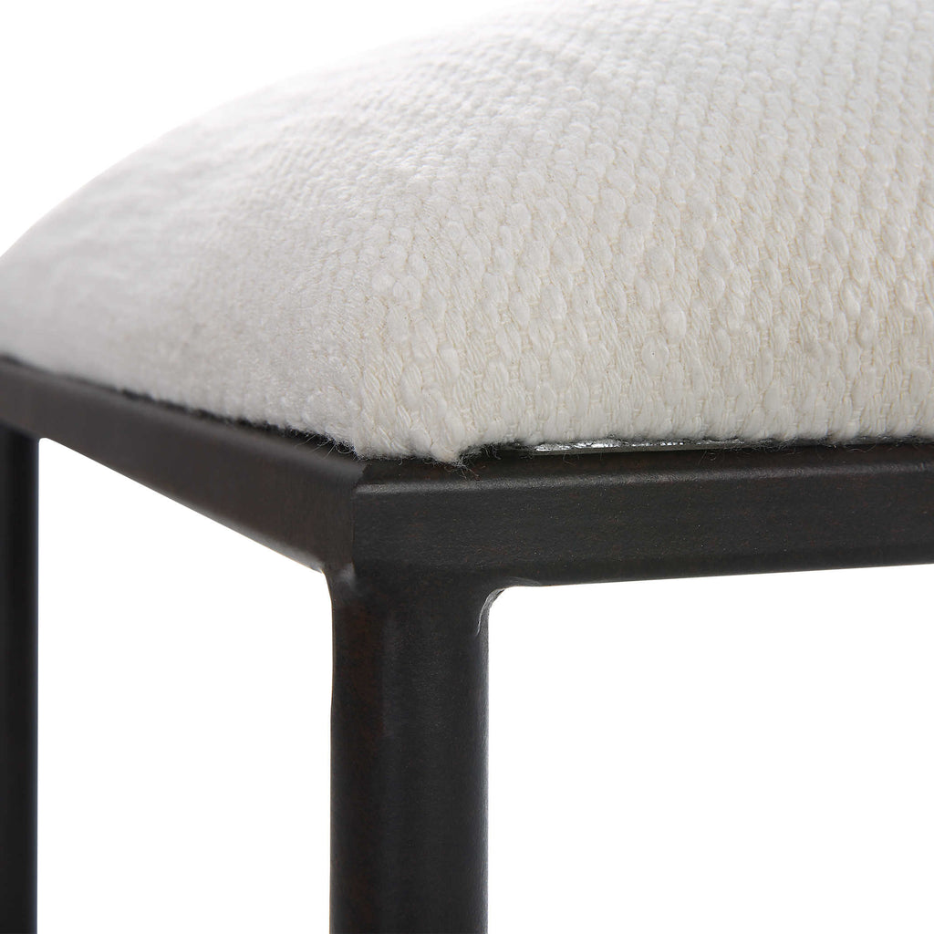 Avenham Small Black Framed Bench - Bombay Mercantile