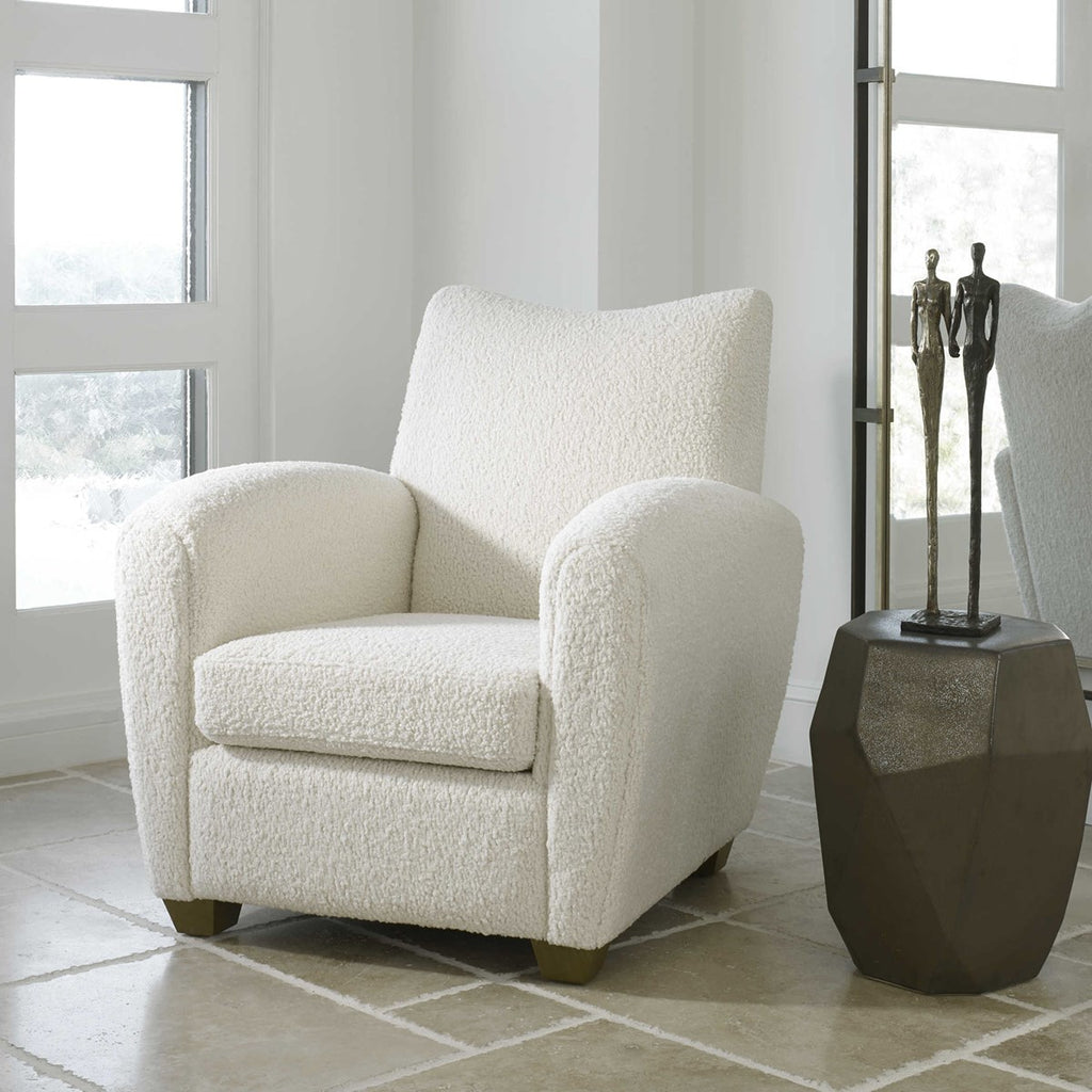 Teddy White Shearling Accent Chair - Bombay Mercantile