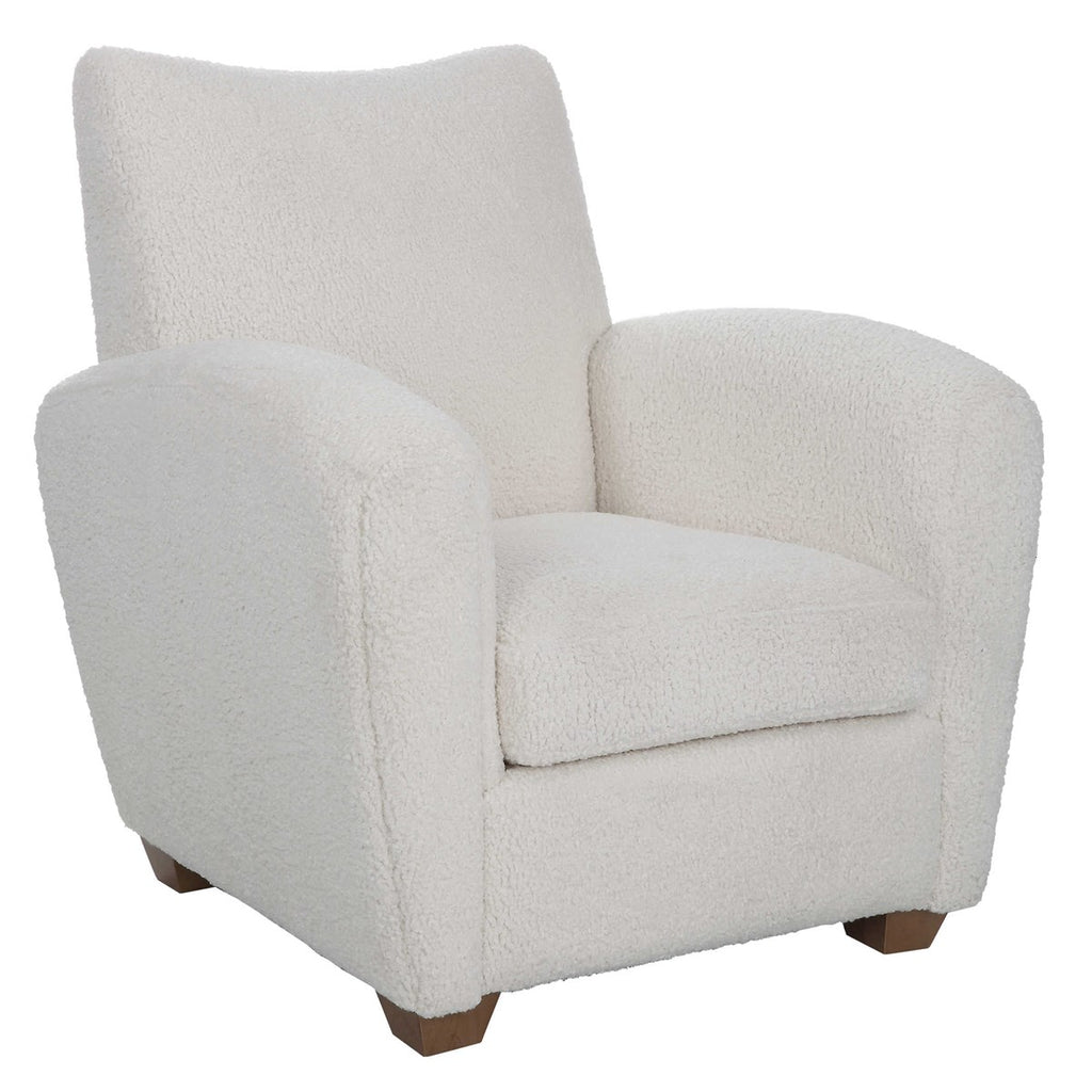 Teddy White Shearling Accent Chair - Bombay Mercantile