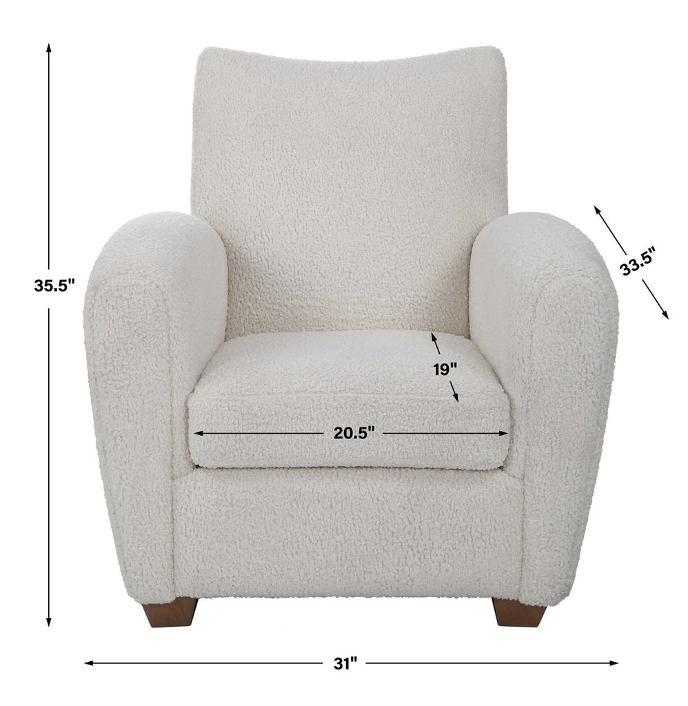 Teddy White Shearling Accent Chair - Bombay Mercantile