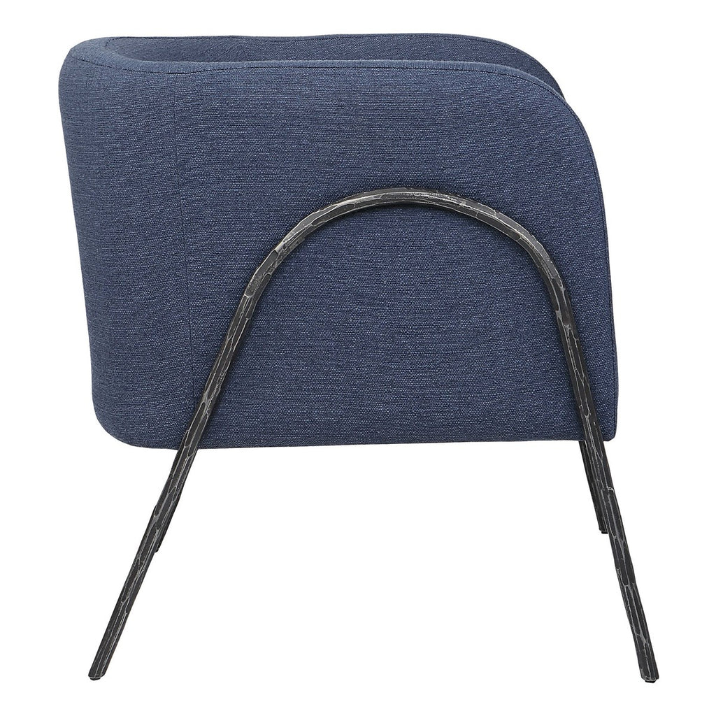 Jacobsen Denim Barrel Chair - Bombay Mercantile