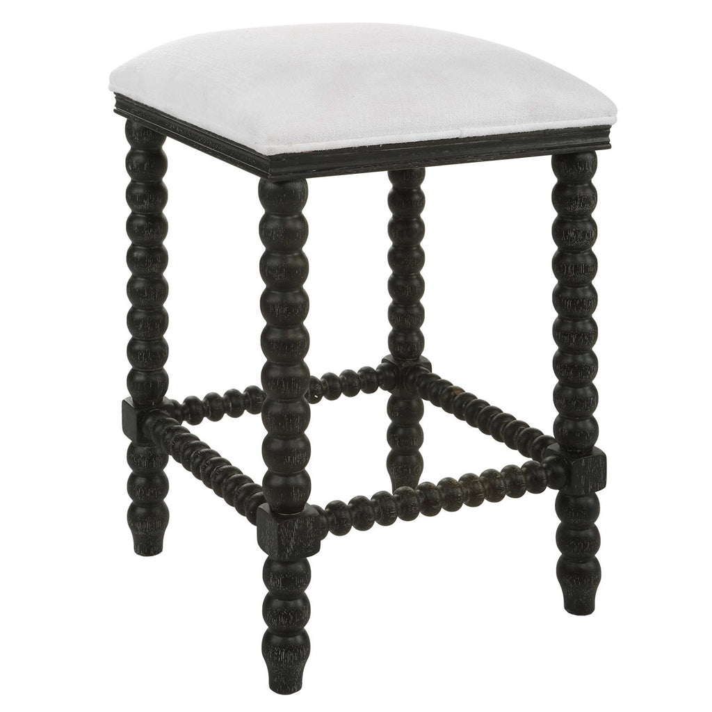Pryce Black Backless Counter Stool - Bombay Mercantile