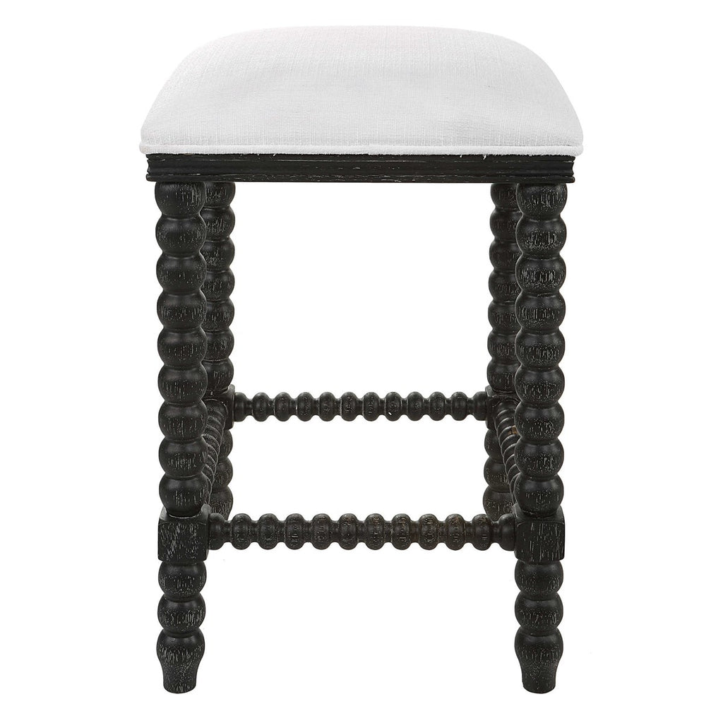 Pryce Black Backless Counter Stool - Bombay Mercantile