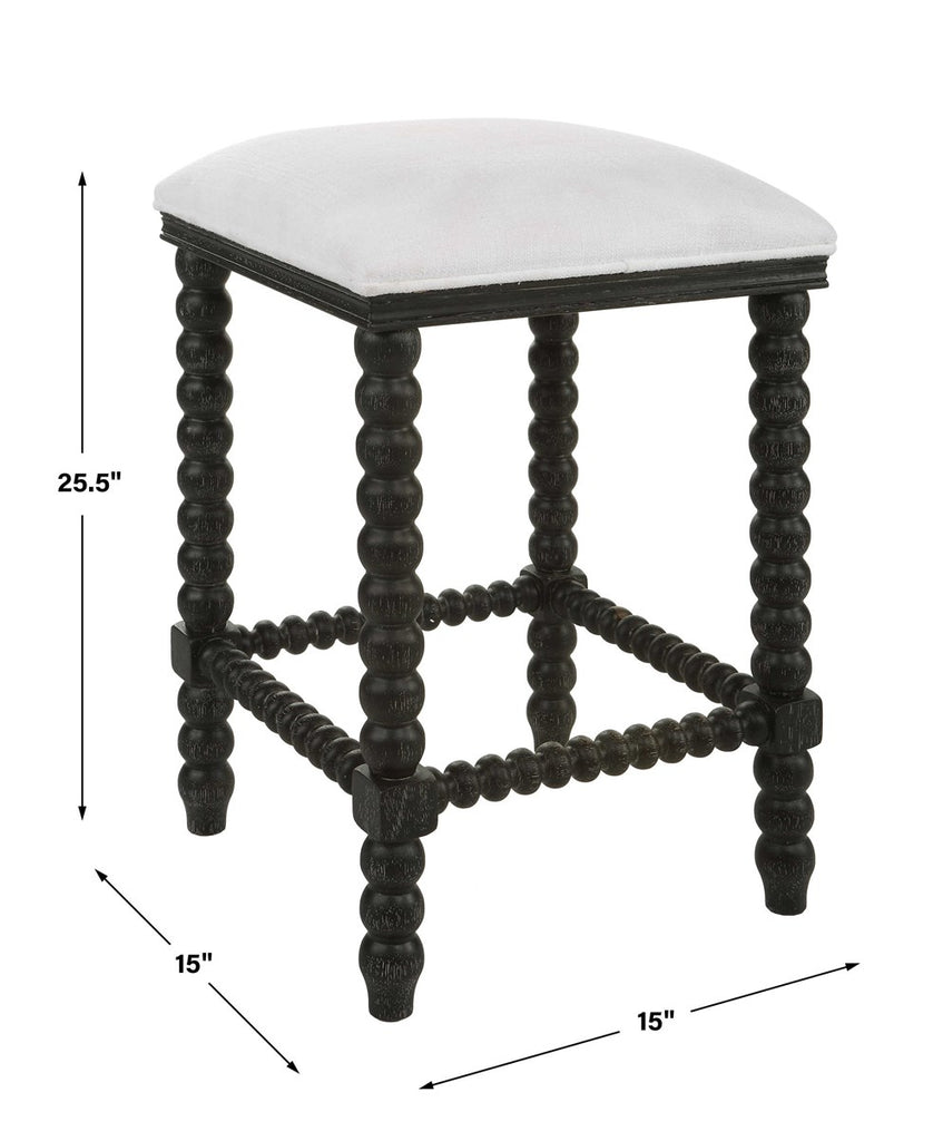 Pryce Black Backless Counter Stool - Bombay Mercantile