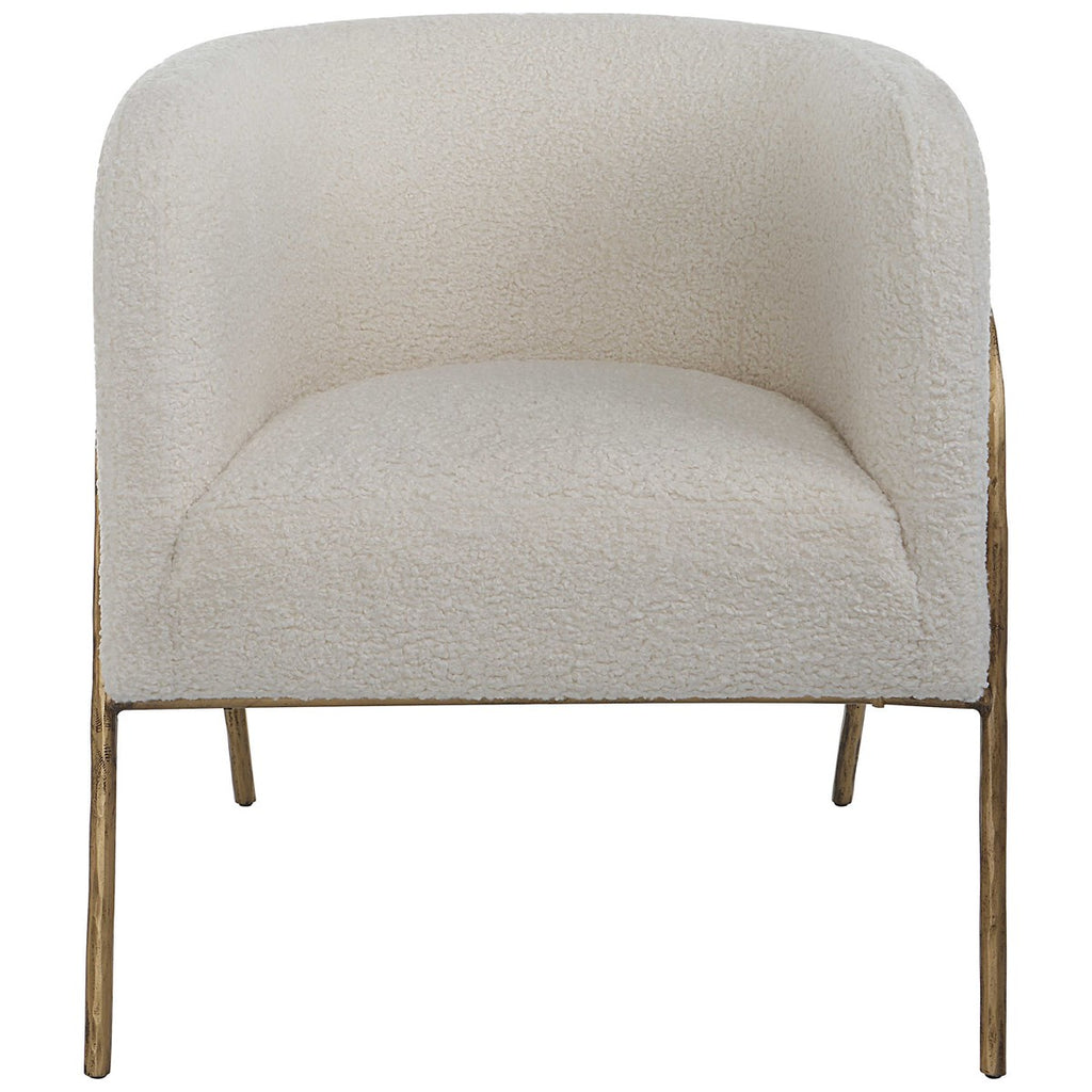 Jacobsen Off White Shearling Accent Chair - Bombay Mercantile