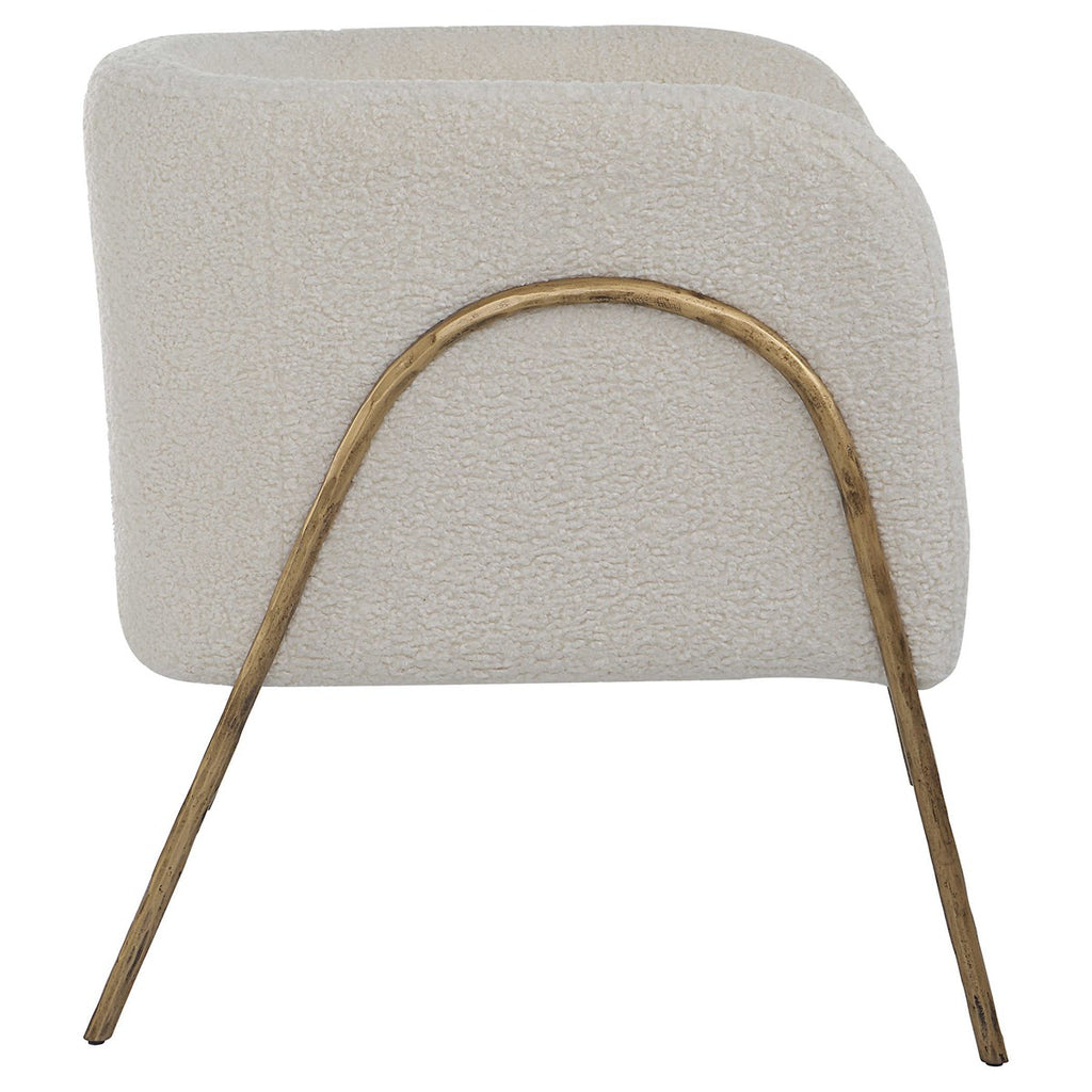 Jacobsen Off White Shearling Accent Chair - Bombay Mercantile