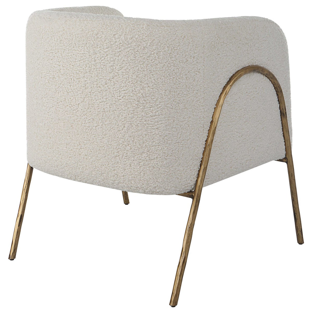 Jacobsen Off White Shearling Accent Chair - Bombay Mercantile